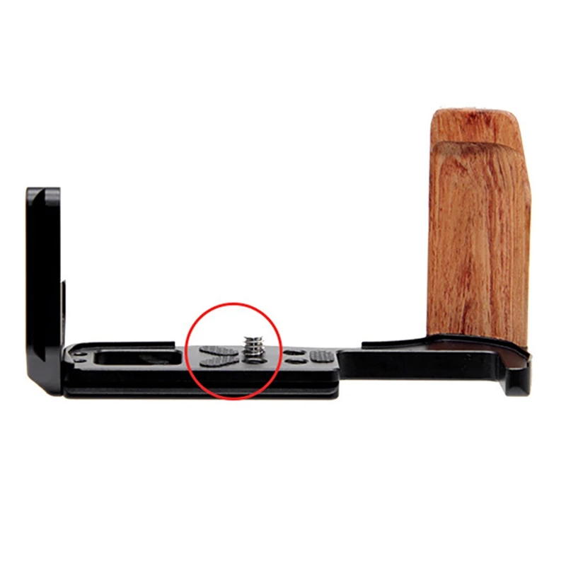 

Camera Cage with Wooden Aluminum Alloy DSLR Camera Protective Cage Kit L Type Quick Release Board for Olympus E-M10