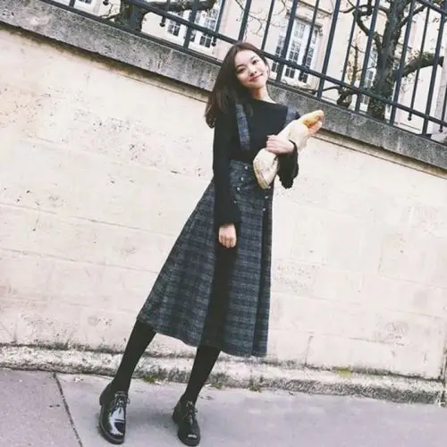 Осенне зимний вязаный свитер комплект из двух предметов Топ с длинным рукавом и