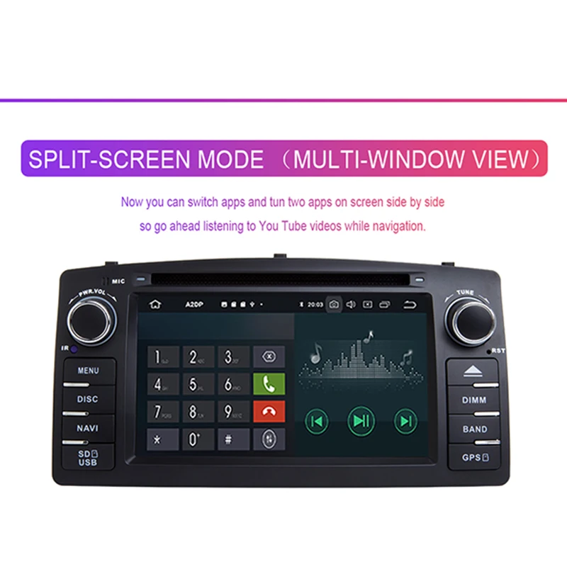 Android 9.0 Car DVD Player for Toyota Corolla E120 BYD F3 2 Din Multimedia Stereo GPS AutoRadio Navigation Wifi OBD2 | Автомобили и