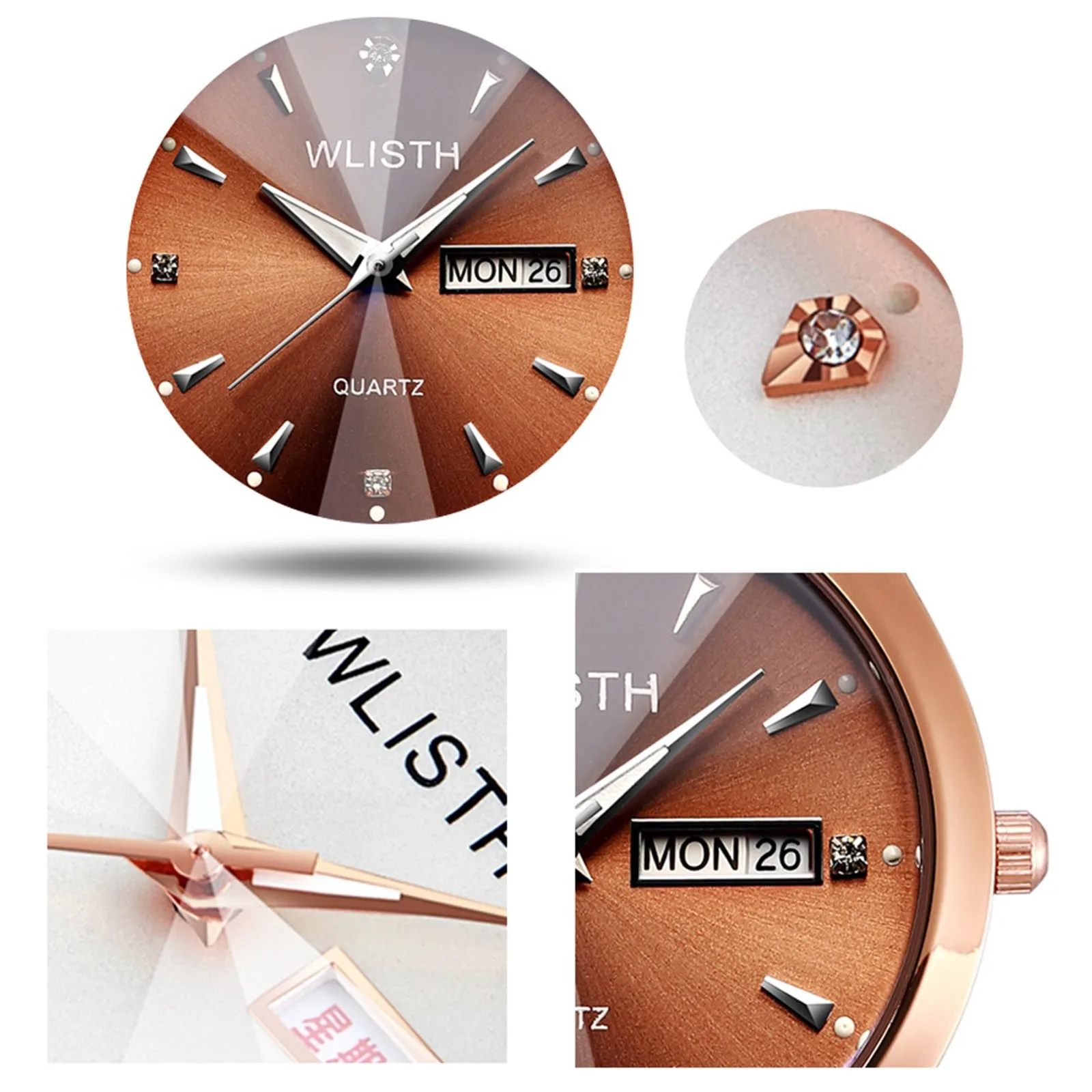 

2 PCS Couple Watches Tanabata Valentine's Day Waterproof Quartz Men and Women Steel Band Couple Watches