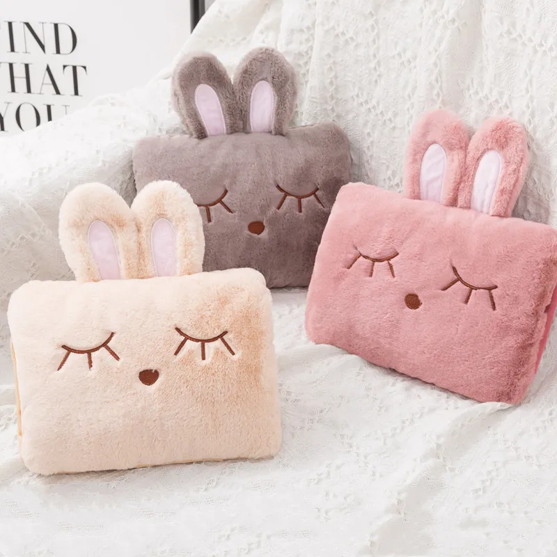 

Hot Water Bottle Rechargeable Electric Heating Treasure Explosion-proof Plush Water Injection Warm Water Bag Hand Warmer