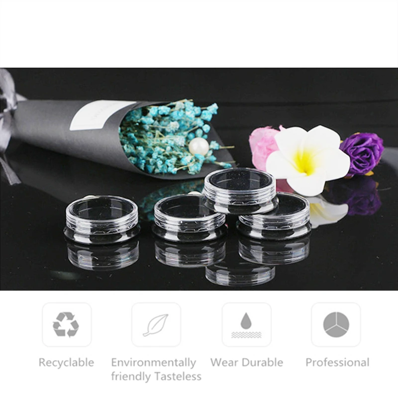 3 г портативные пластиковые косметические пустые баночки прозрачные флаконы