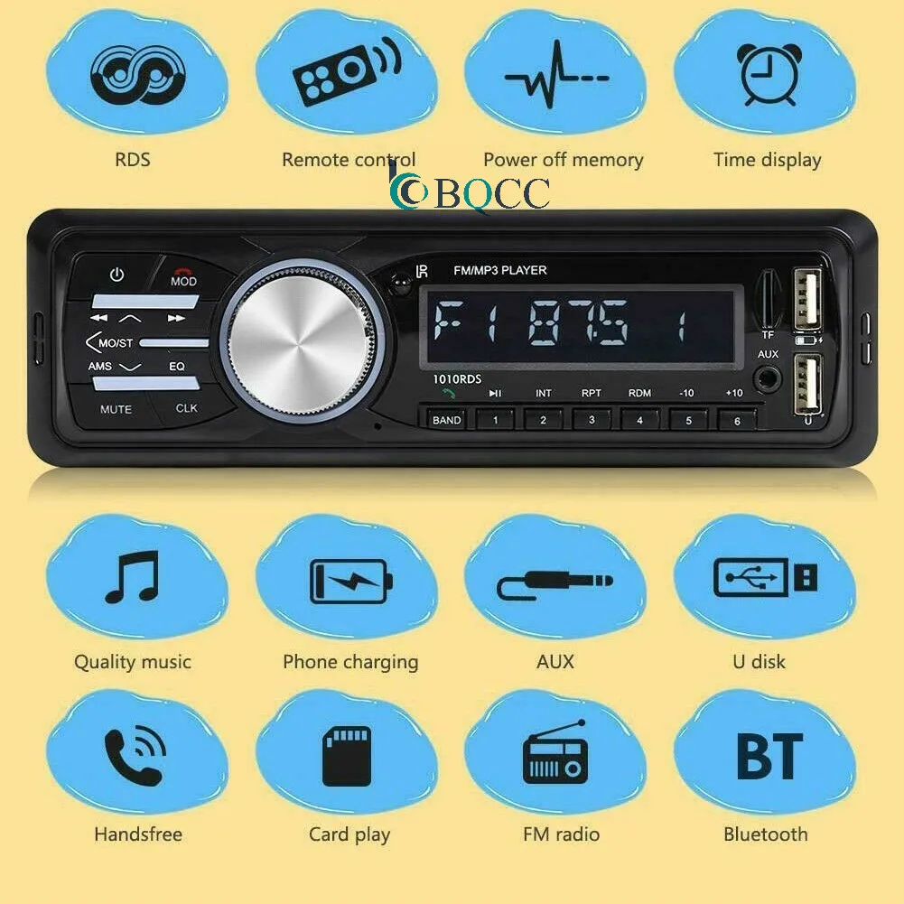 Автомобильный Радио Поддержка SD/USB 4-выход стерео FM MP3 плеер 1 Din в тире 12V Авторадио