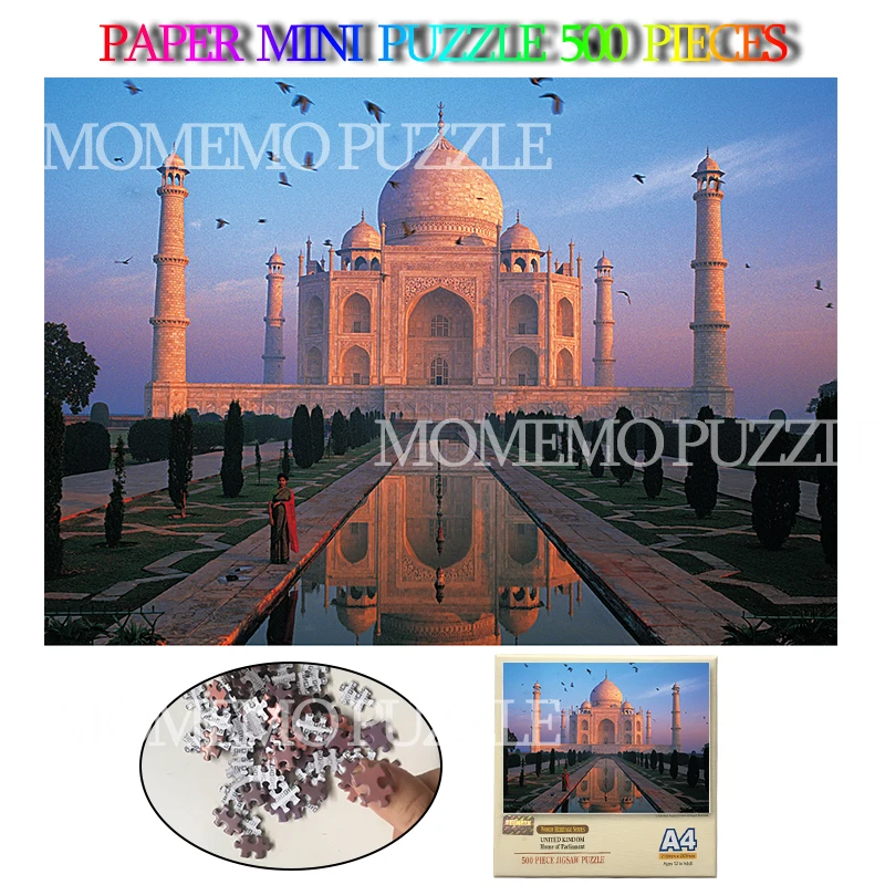 Taj Mahal Mini 500 штук бумажная головоломка Indla Agra старинное здание пейзаж Пазлы игрушки