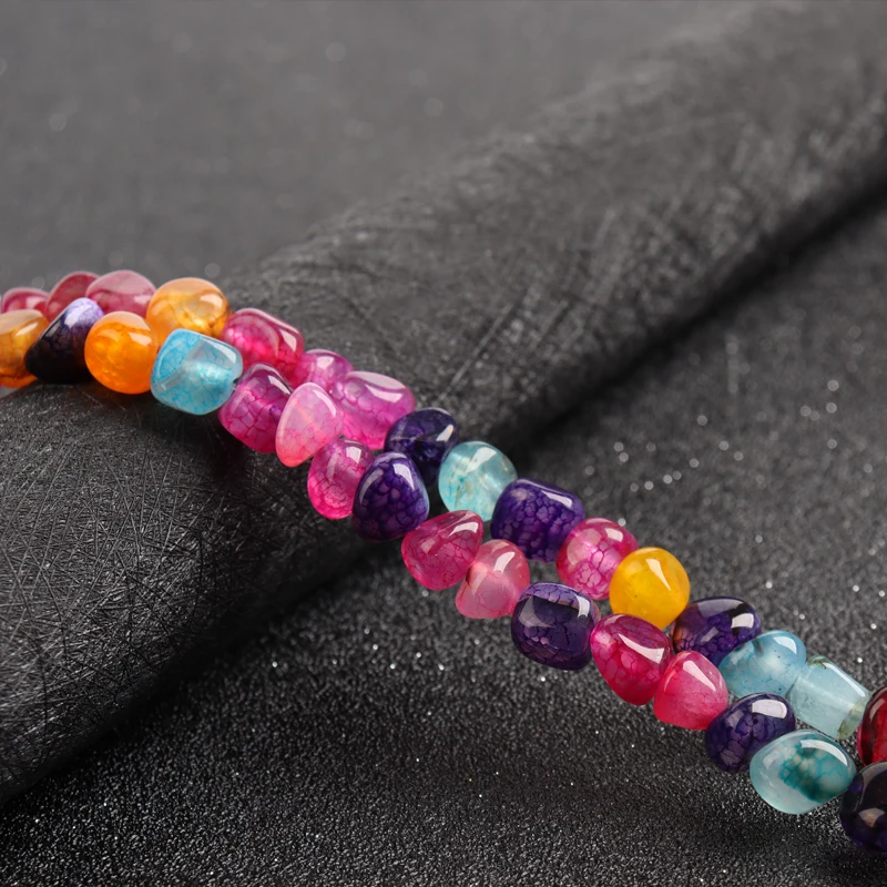 

Colorful Irregular Dragon Pattern Agate Beads Natural Stone For Jewelry Making 8mm DIY Bracelets Material