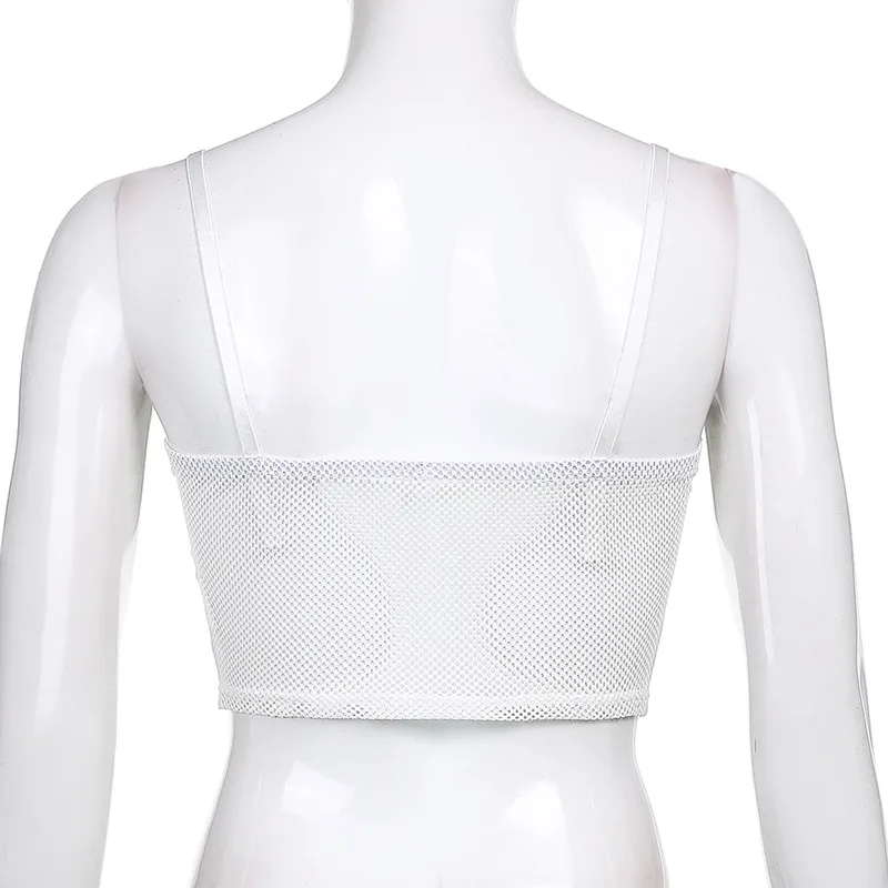 

Y2K EGIRL Cute Vintage Lace Trim Mesh White Cami Tops 2000s Streetwear V-neck Straped Party Crop Tops Transparent Outfits Slim