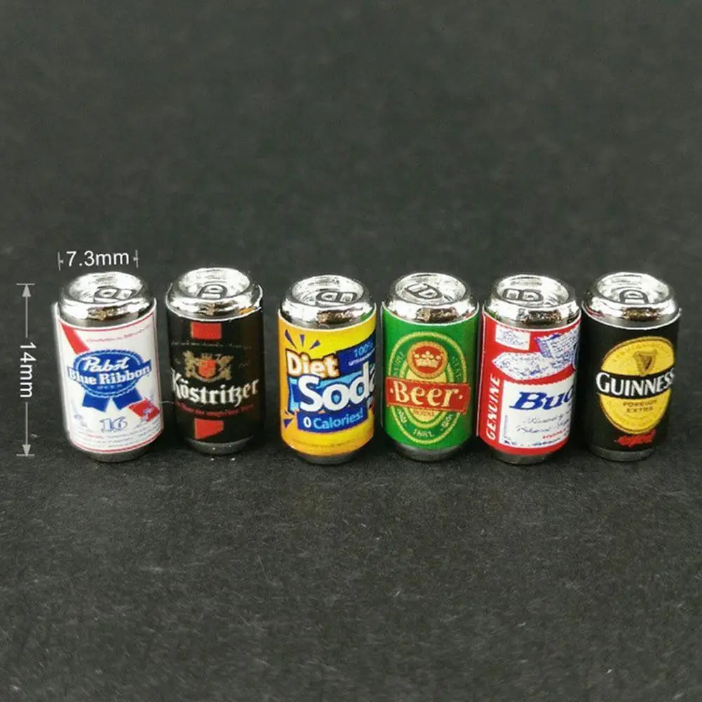 

1:12 Dollhouse Scene Decoration 6pcs/set Simulation Beer Bottle Beer Mini Accessories Dollhouse Can DIY Toys Model Dollhous G9X9