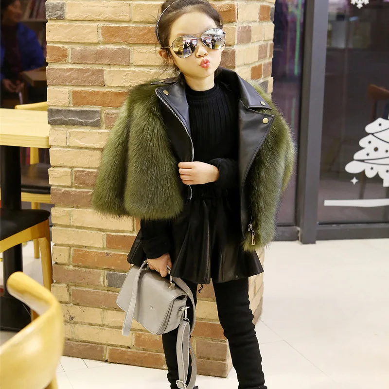 Fashion Baby Winter Outerwear & Coats Children's Fur Girls Fur Coat Kids Faux Fur Fabric Clothes Fur Coat 2-10