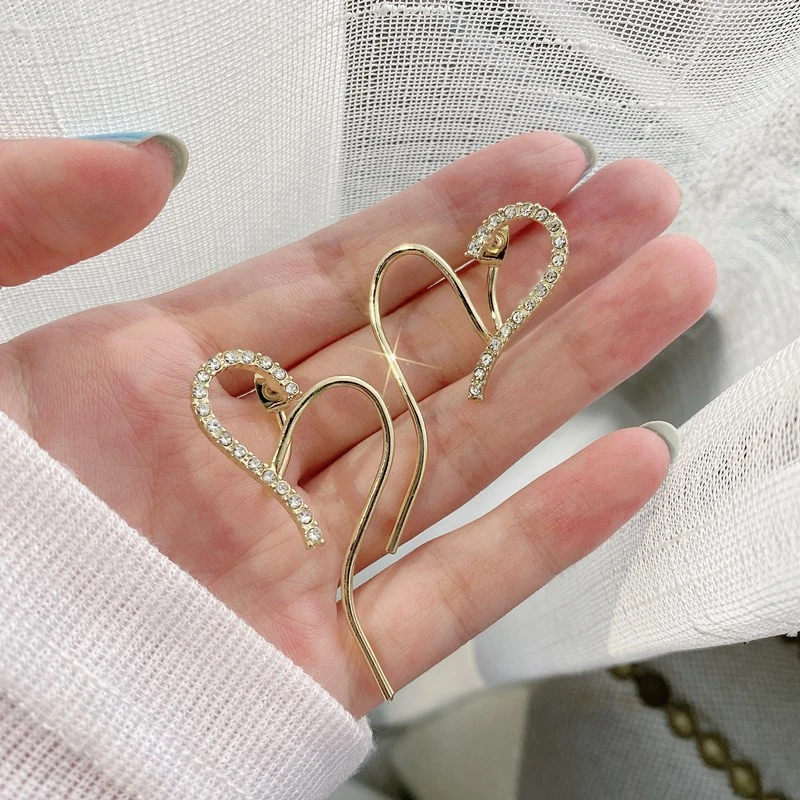 Модные геометрические висячие серьги в форме сердца винтажные гвоздики с