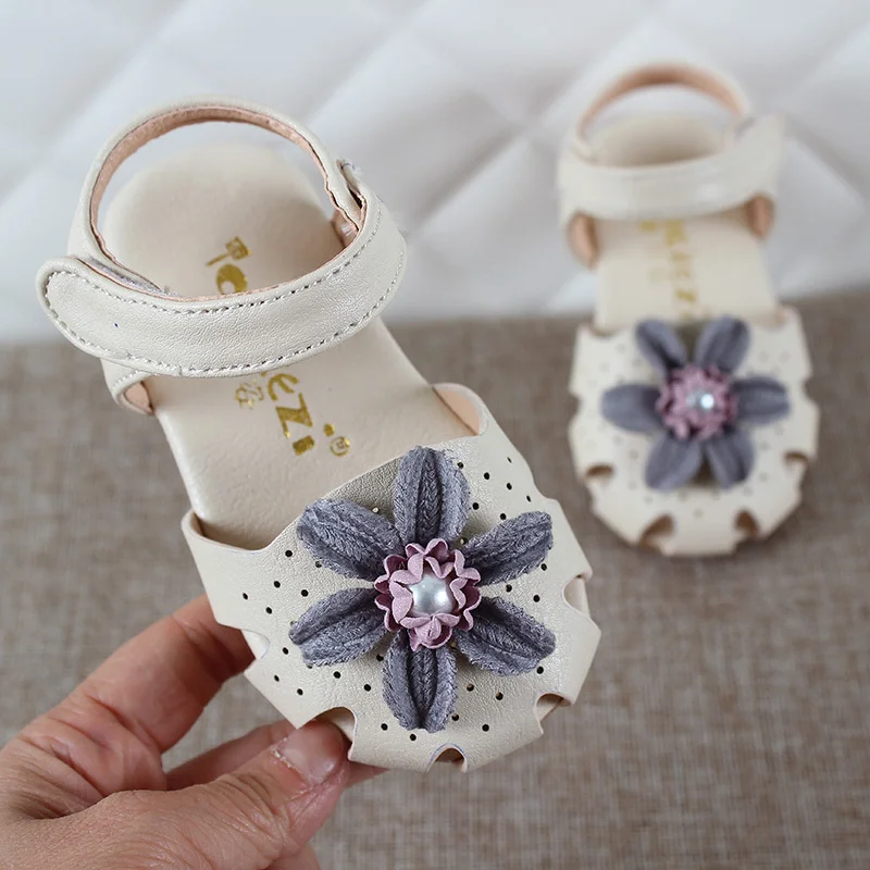 0 1 2 3 Years Newborn Girls Toddler Baby Summer Sandals For Girls Kids Flower Beading Hollow Princess Shoes Sandals Newest
