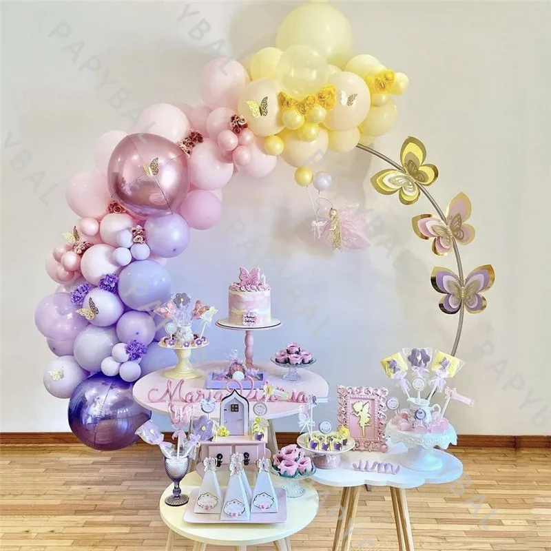 

74Pcs Macaron Arch Garland Balloons Kit Baby Pink Purple 4D Chrome Rose Gold Balloon Wedding Party Decoration Baby Shower Globos