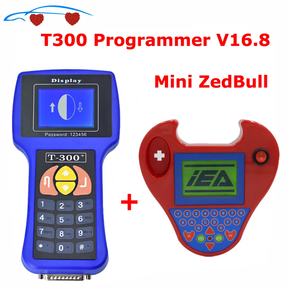 Программатор автомобильных ключей T300 V16.8 английский/испанский T 300 + MINI Zed Bull Zedbull