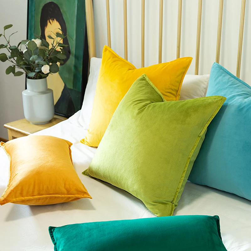 

Home Decorative Sofa Throw Pillow Velvet Throw Pillow Cover Cushion Cover Sofa Chair Lumbar Pillow Cover