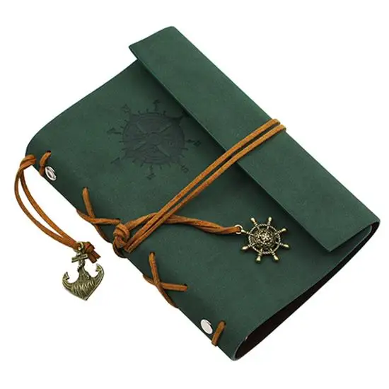 Винтажный пиратский дневник записная книжка с зелеными листьями для школы