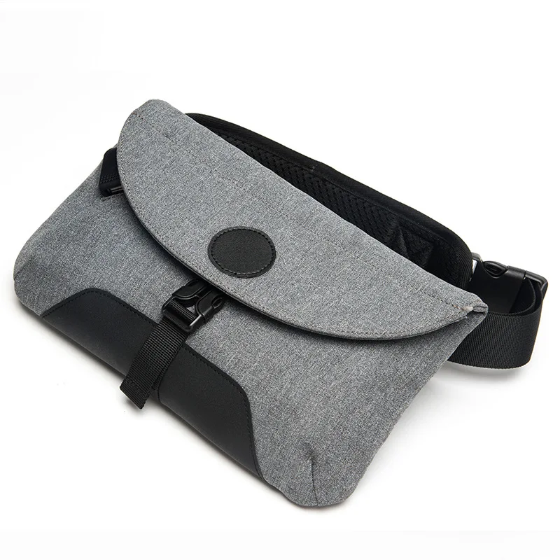 Мужская нагрудная сумка на молнии с usb-портом для путешествий черная