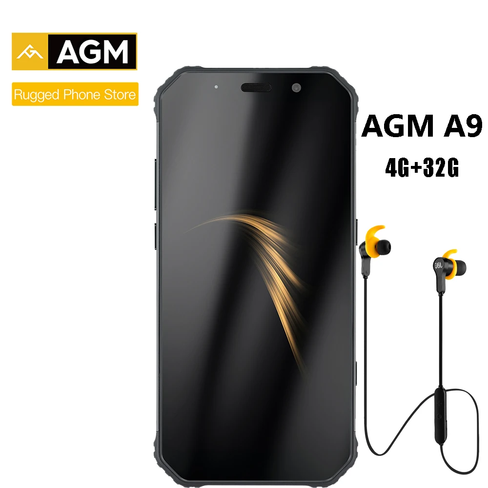 AGM A9 + наушники JBL FHD Co-Branding смартфон 4G Android 8 1 прочный телефон IP68 Водонепроницаемый