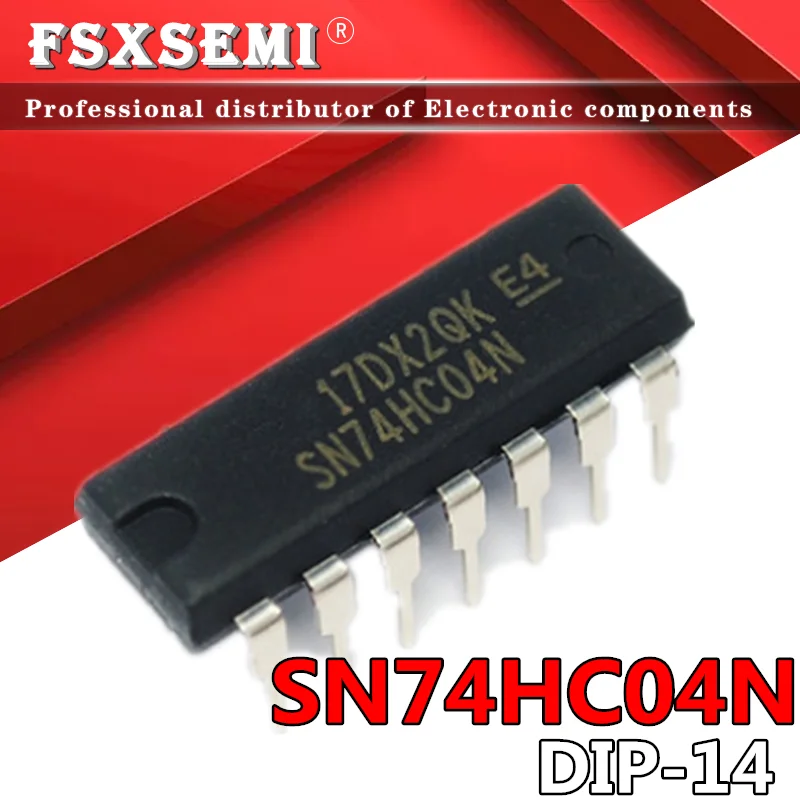 100 шт. 74HC04 74HC04N SN74HC04N два входа не ворота четыре IC DIP 14|Интегральные схемы| |