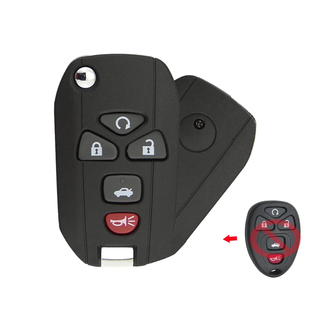 OkeyTech для Buick G-C Chevrolet Cadillac Pontiac Saturn Автомобильный ключ 5 6 кнопок флип пульт дистанционного ключа оболочки заготовка для ключа пустой лезвие