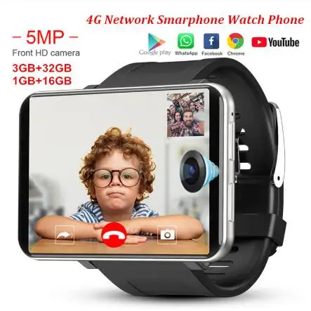 Смарт-часы DM100 4G экран 2 86 дюйма ОС Android 7 1 3 ГБ 32 камера 5 Мп 480*640 Ips аккумулятор 2700 мАч
