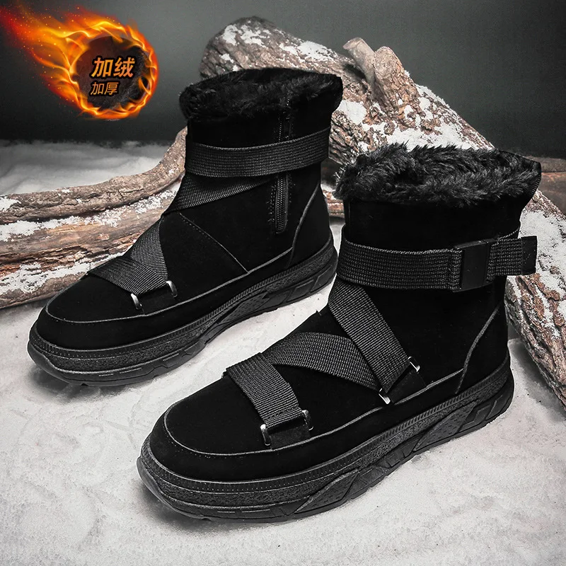 

Ботинки мужские зимние на платформе, хлопок, флис, замша, утепленные, Нескользящие, модная Утепленная обувь, зимние ботинки