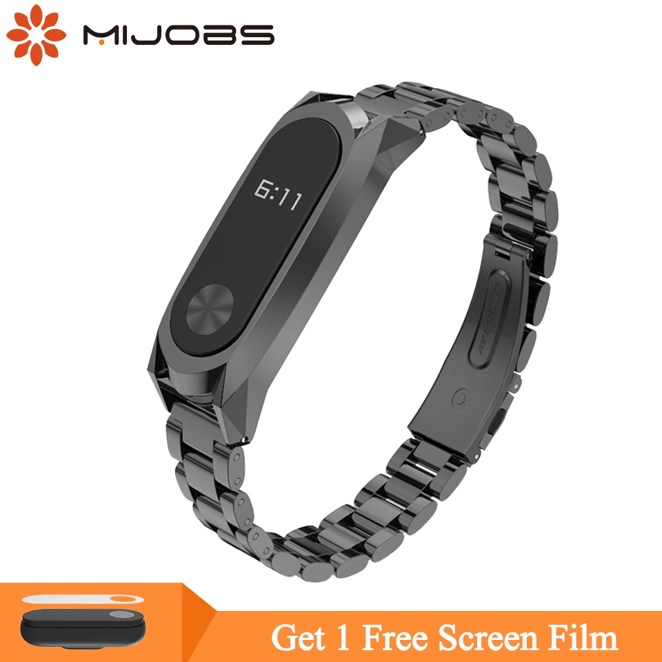Металлический ремешок для mi Band 2, браслет для Xiaomi mi Band 2, ремешок на запястье mi band 2, ремешок для умных часов из нержавеющей стали, металлические браслеты
