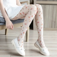 cartoon cute lolita red floral tights cosplay costumes flower silk stockings leg socks