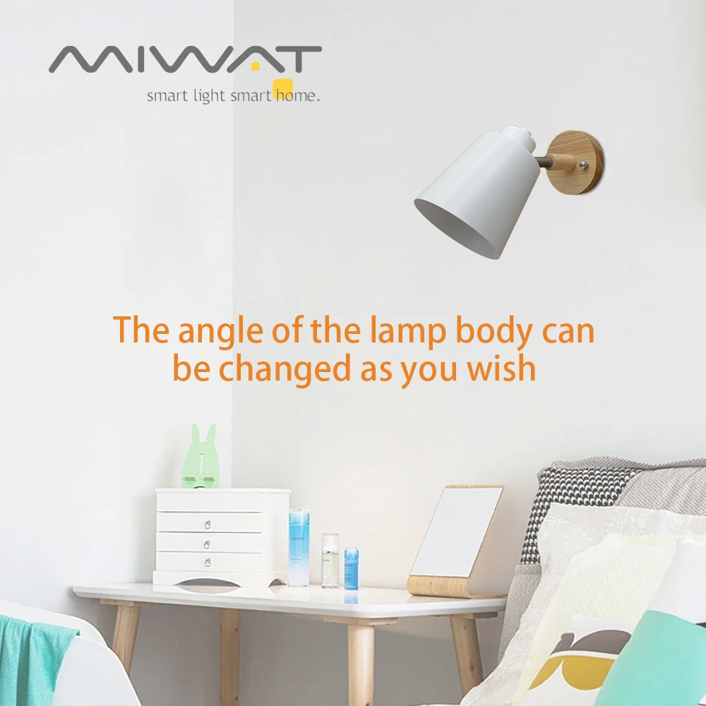 Скандинавский минималистичный настенный светильник из цельного дерева с