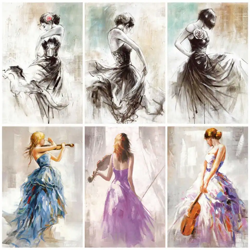 Раскраска по номерам для взрослых AZQSD портрет сделай сам нерамка настенное