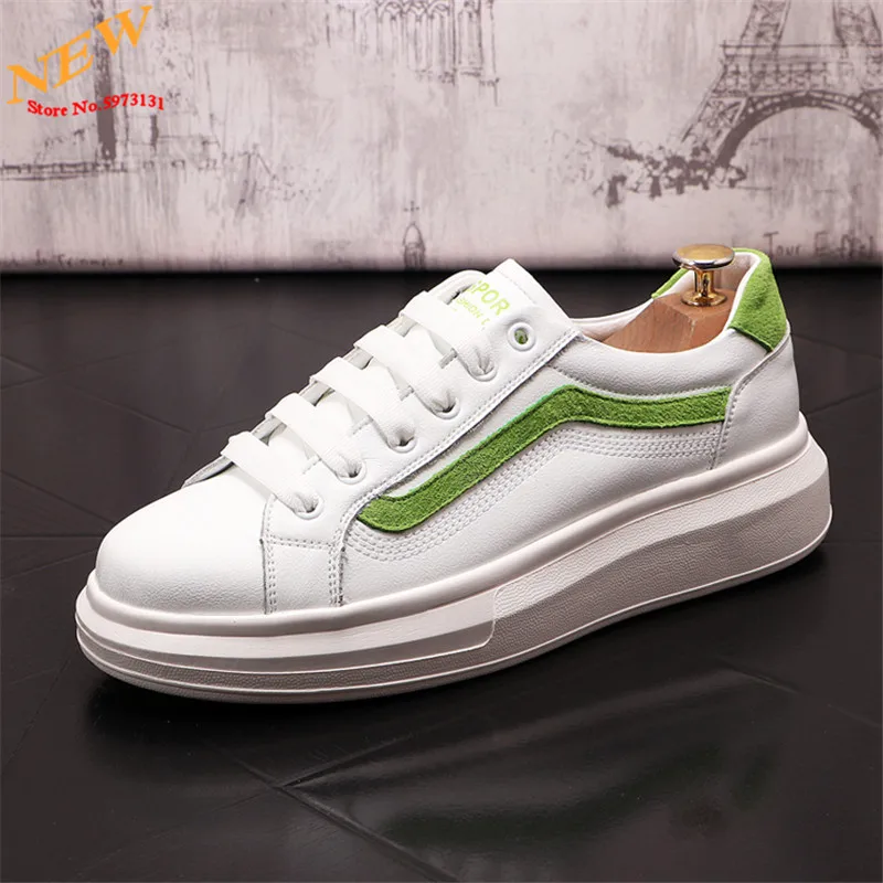 Jual Sneakers Kulit Fashion Sepatu Pantofel Putih Datar Kasual Pria Sepatu Skateboard Pelatih Zapatillas Hombre Ukuran 38-43