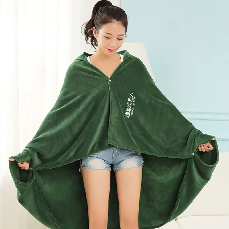 

Men Women Cosplay Attack on Titan Robe Blanket Shingeki No Kyojin Cape Scouting Legion Green Cloak Halloween Costumes