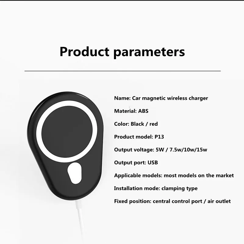 

Magnetic Wireless Charger 15W Wireless Charging Car Bracket For iPhone 12 Pro Max Mini Xiaomi For MagSafe Wireless Chargers