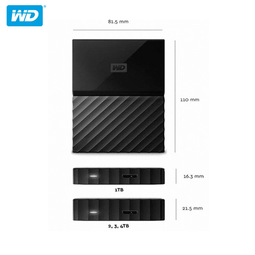 100% оригинальный внешний жесткий диск Western Digital My Passport HDD на ТБ USB 3 0 портативный 4 с