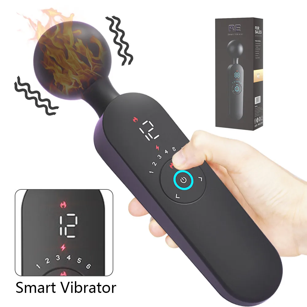 Нагревательный волшебный вибратор палочка силиконовый AV фаллоимитатор