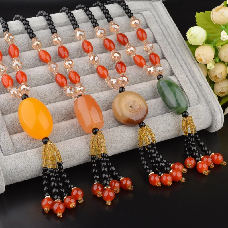 Женское длинное ожерелье с кисточками в стиле ретро этнический изящный Джокер