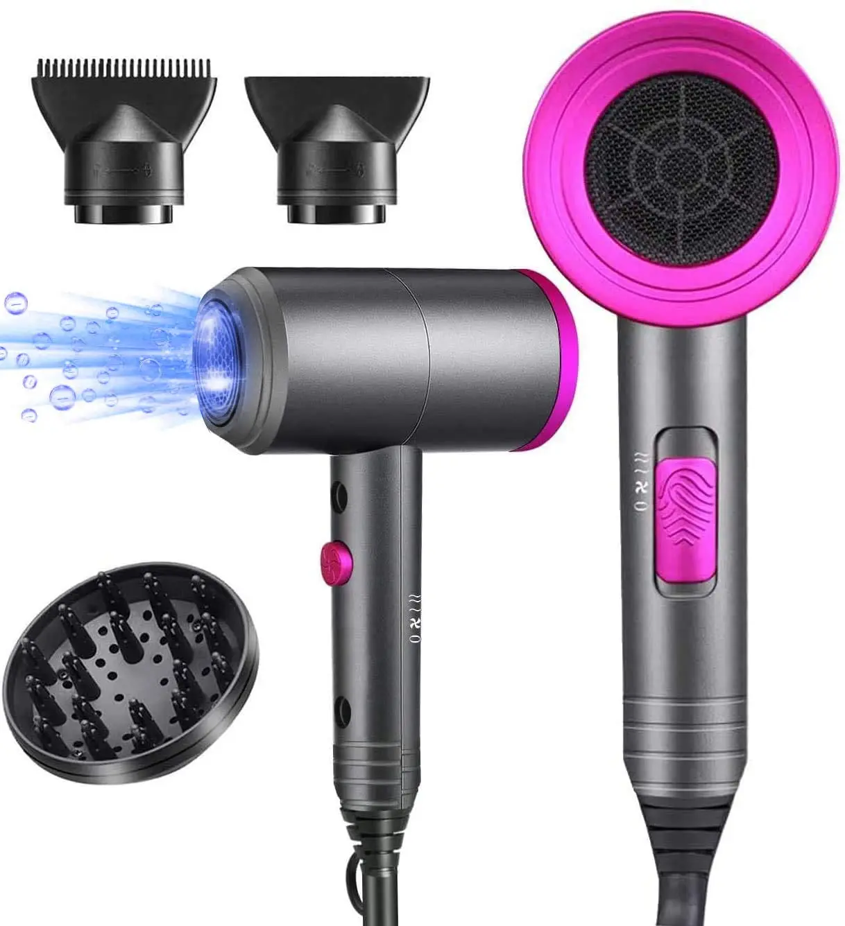 

Ion hair dryer, professional hair dryer (with powerful AC motor), negative ion technology,3 speed heating /2 speed/cold setting