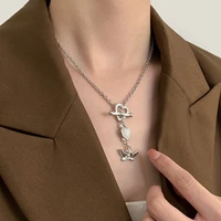 shixin vintage stainless steel thin chains with angel love heart pendants necklaces for women fashion jewelry choker collar 2021