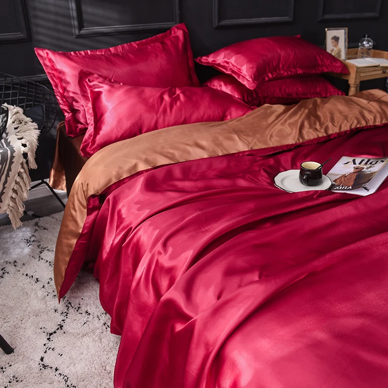 Шелковистый сенсорный комплект постельного белья мягкий пододеяльник гладкий