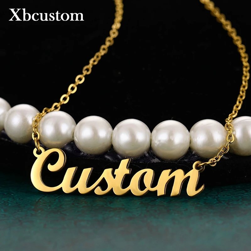 Ожерелье с именем на заказ чокер из нержавеющей стали ожерелья именной табличкой