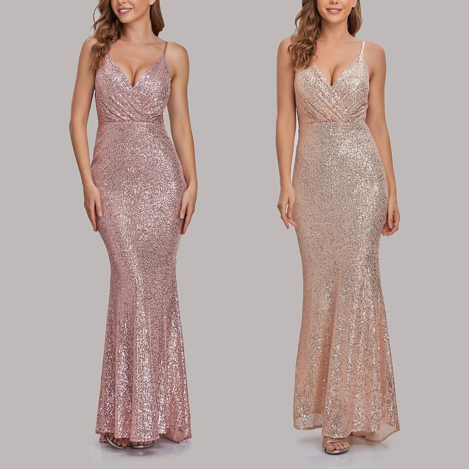 

Evening Dresses Long Luxury 2021 Party Gown Womens Short Sleeve Elegant Gauze Sequins Long Maxi Dress Wedding Party Dresses