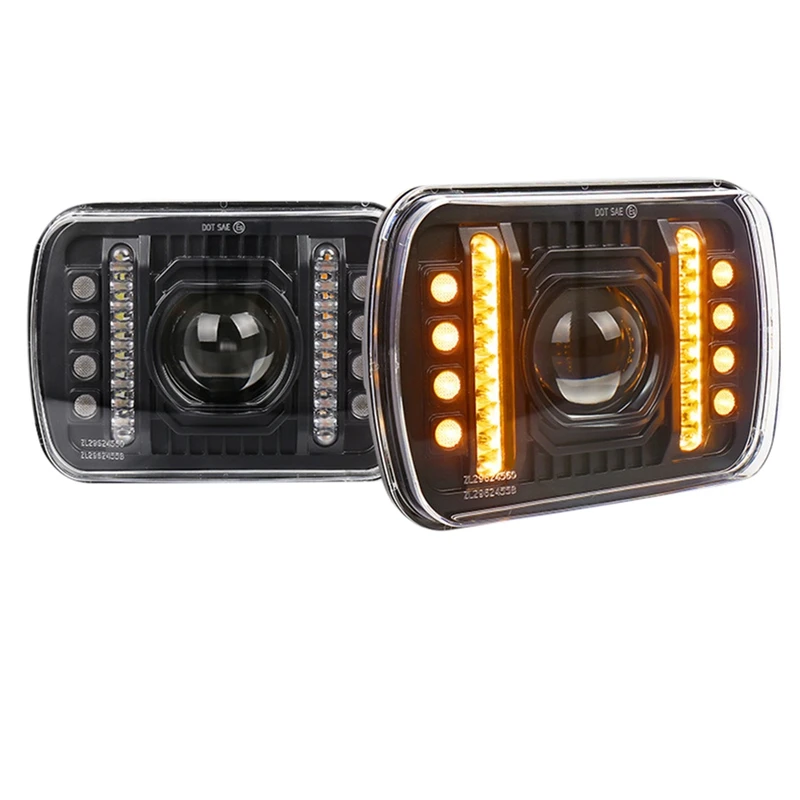 

NEW-Car LED Driving Running Light 5X7 Inch Projector Headlight Far and Near Light Daytime Running Light for Jeep Cherokee XJ