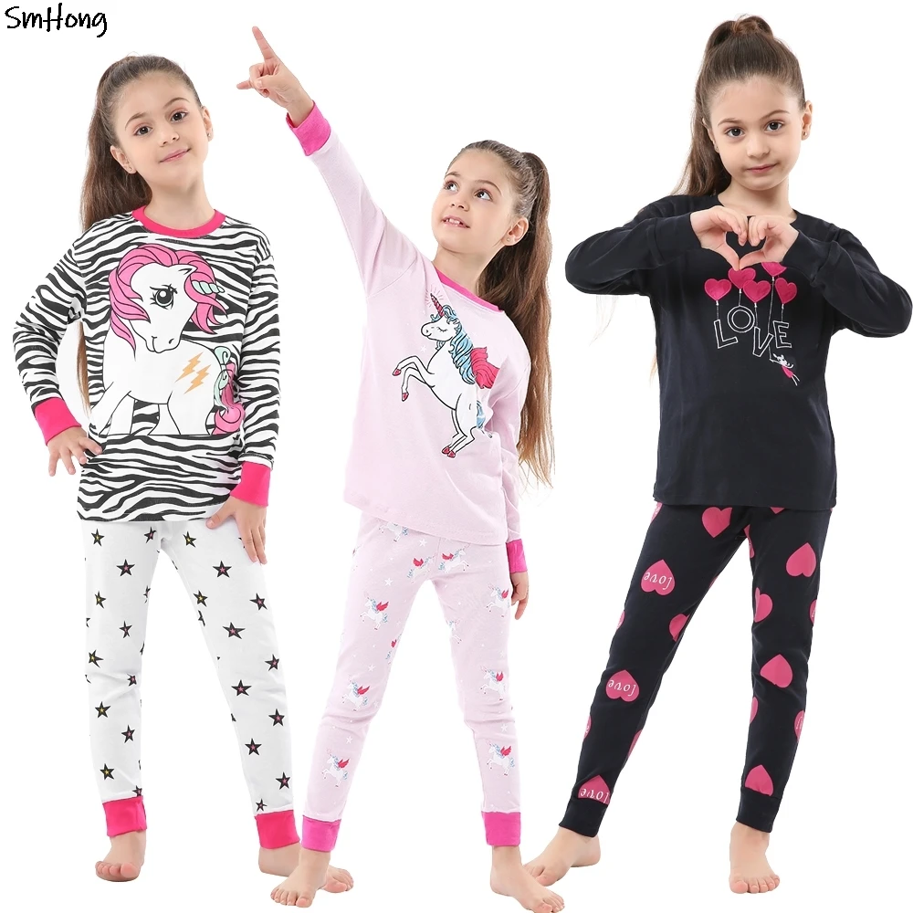 Пижама для мальчиков и девочек с длинным рукавом изображением единорога - купить