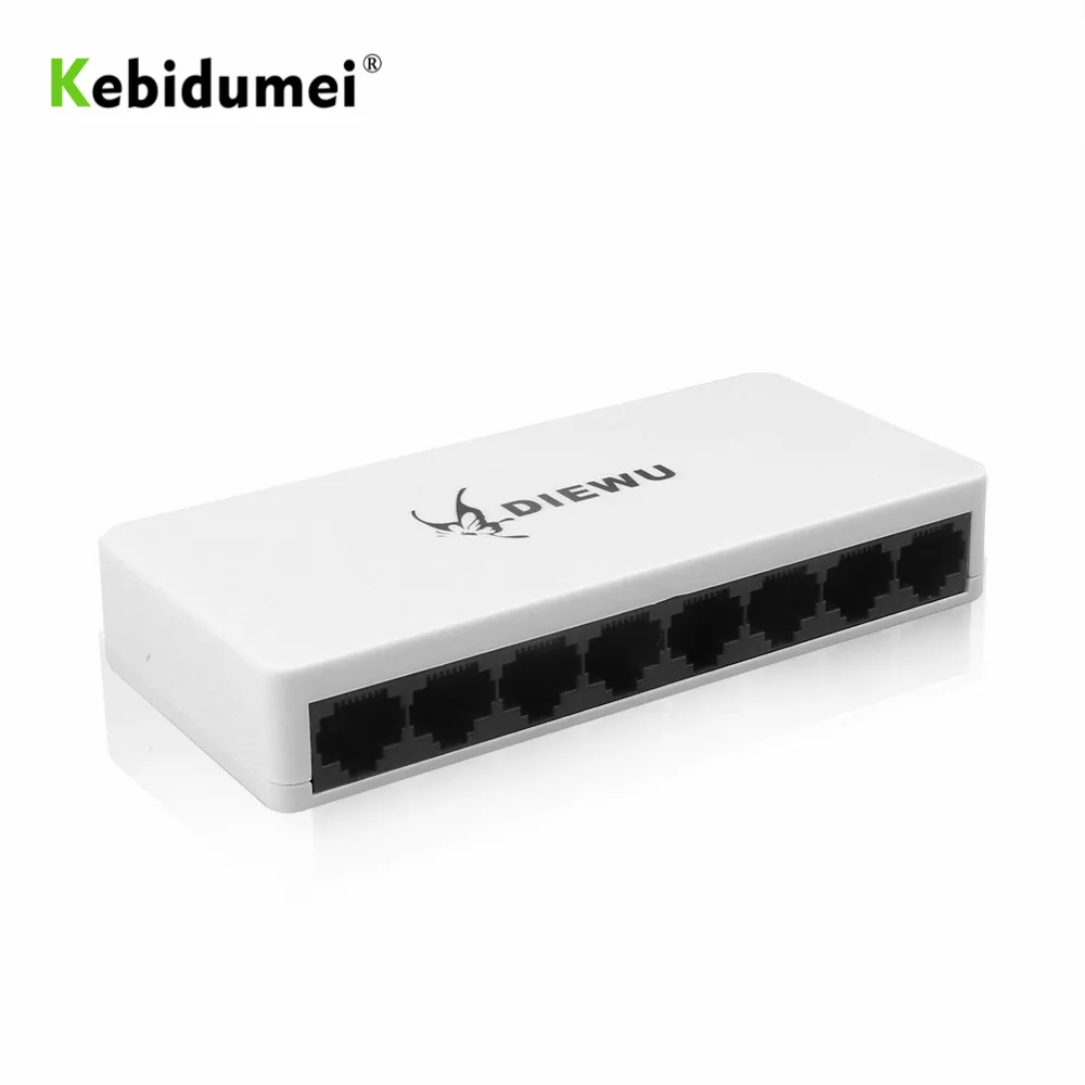 Сетевой мини коммутатор kebidumei с 8 портами 100 Мбит/с сетевой адаптер для быстрой