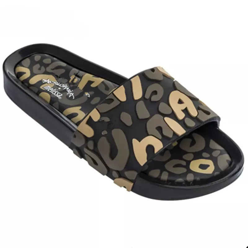 Женские шлепанцы Melissa Летняя обувь на плоской подошве с кристаллами Женская для