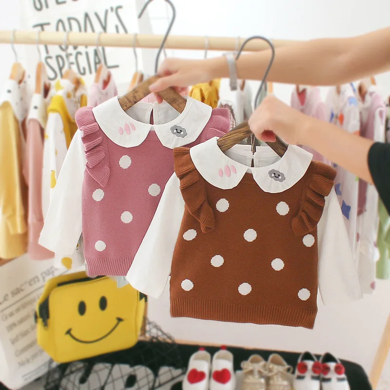 Рубашка с длинным рукавом и воротником для девочек|Блузки рубашки| |