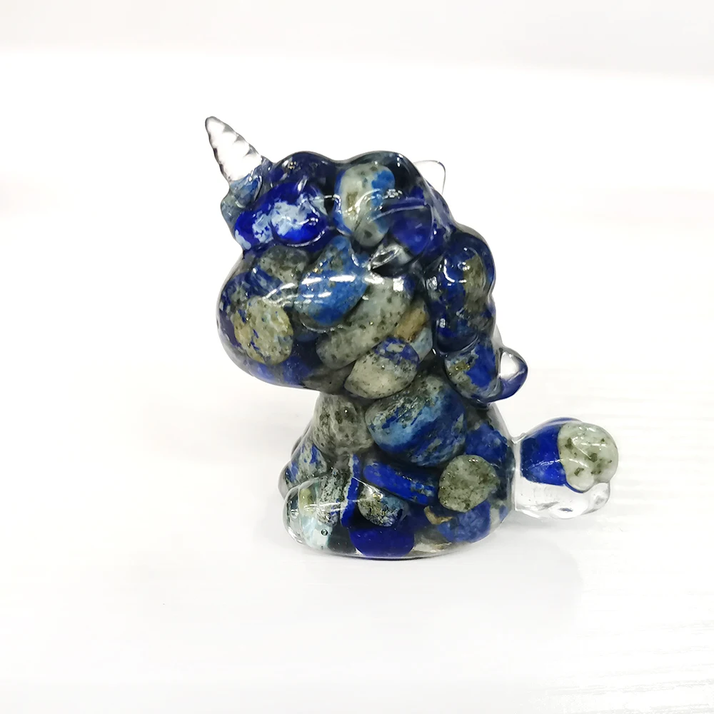 Кварцевый кристалл каучук единорог аметист гравия милая фигурка медведя милые