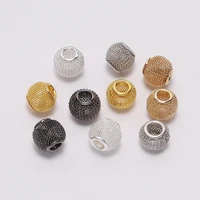 10pcslot 1012mm 5 colour grid round ball mesh spacer beads metal mesh for diy bracelet earrings jewelry making wholesale