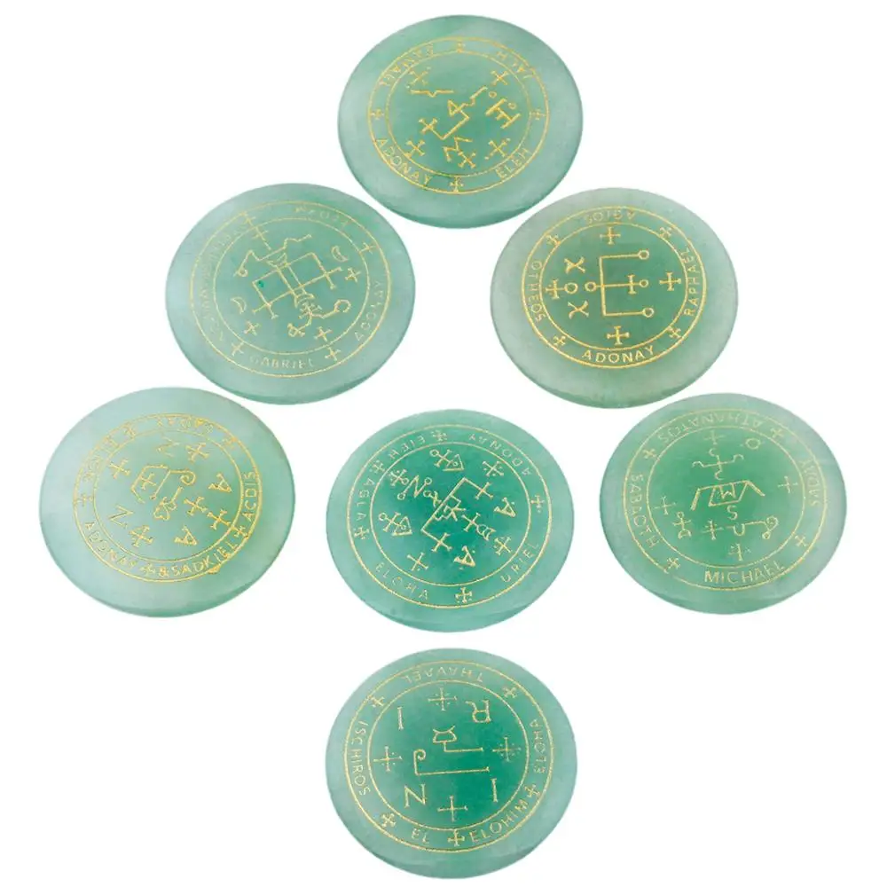 TUMBEELLUWA Healing Crystal полированный гравированный круглый камень для беспокойства