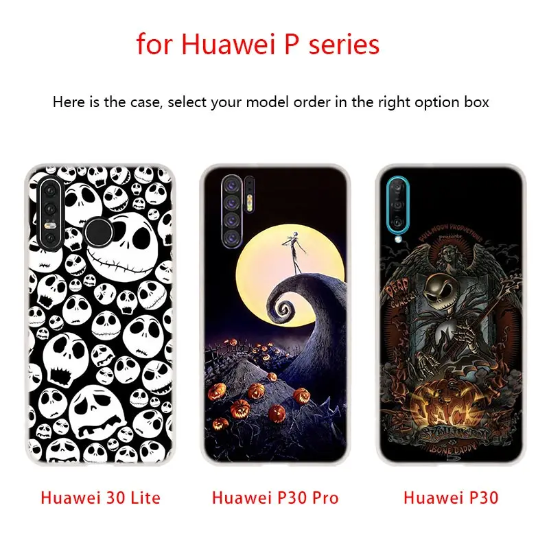 

Soft Silicone Case Nightmare Before Christmas halloween For Huawei P40 P30 P20 Pro P10 Plus Lite P Samrt Z 2019 E 2020