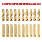 10 пар 2 мм3,0 мм3,5 мм4 мм RC батареи Позолоченные пули Банановый штекер высокое качество штекер-гнездо пуля банановый разъем