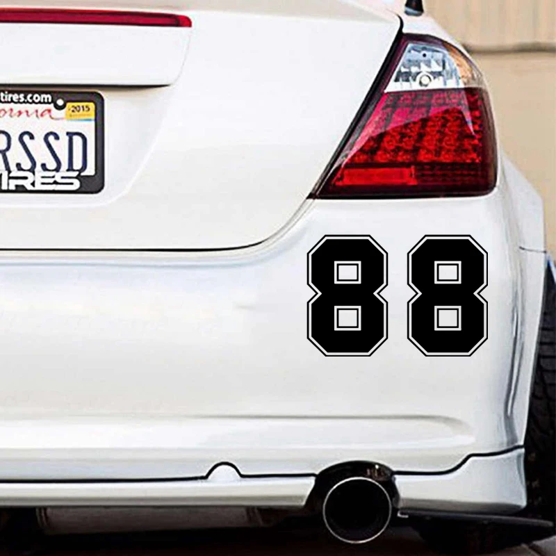 

Funny Figure Number 88 Car Sticker Reflective Waterproof Car Decal Vinyl Stickers on Car Truck Bumper Rear Window Laptop